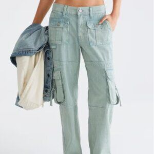 Aeropostale Womens Utility Cargo Low Rise Wide Leg Jeans Size‎ 8